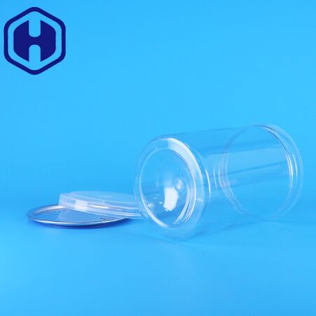 قوطی‌های شفاف و گرد پلاستیکی PET بدون BPA برای آبنبات، ماست، غذای کودک، کوکی‌ها، درپوش PE