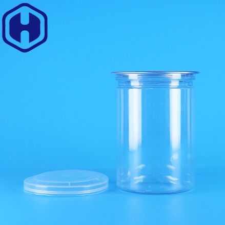 قوطی‌های شفاف و گرد پلاستیکی PET بدون BPA برای آبنبات، ماست، غذای کودک، کوکی‌ها، درپوش PE