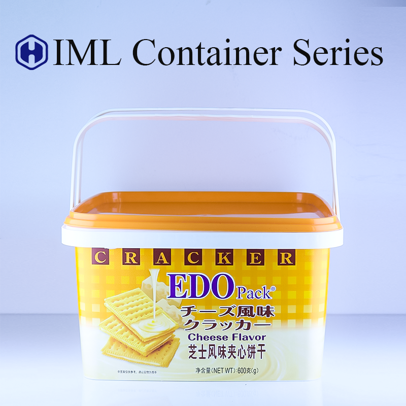 تکنولوژی IML ظرف پلاستیکی سفارشی مواد غذایی مزایای کنترل کیفیت برای بسته بندی بسکتبال آب نبات