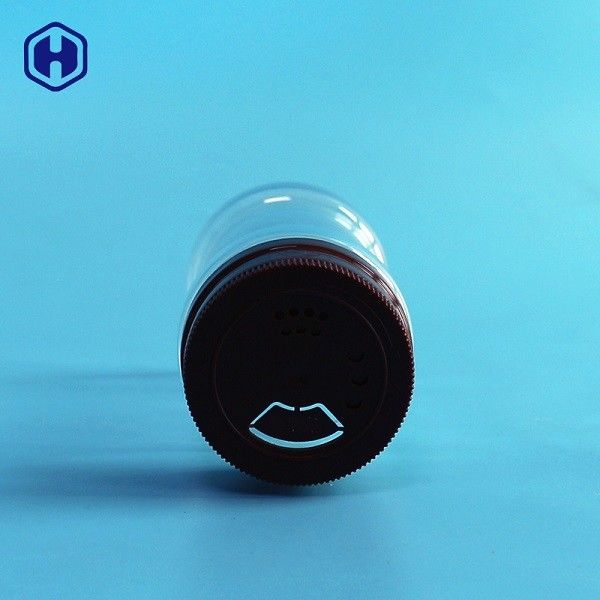 شیشه ادویه پلاستیکی شفاف با روتاری بالای روتاری سه سوراخ