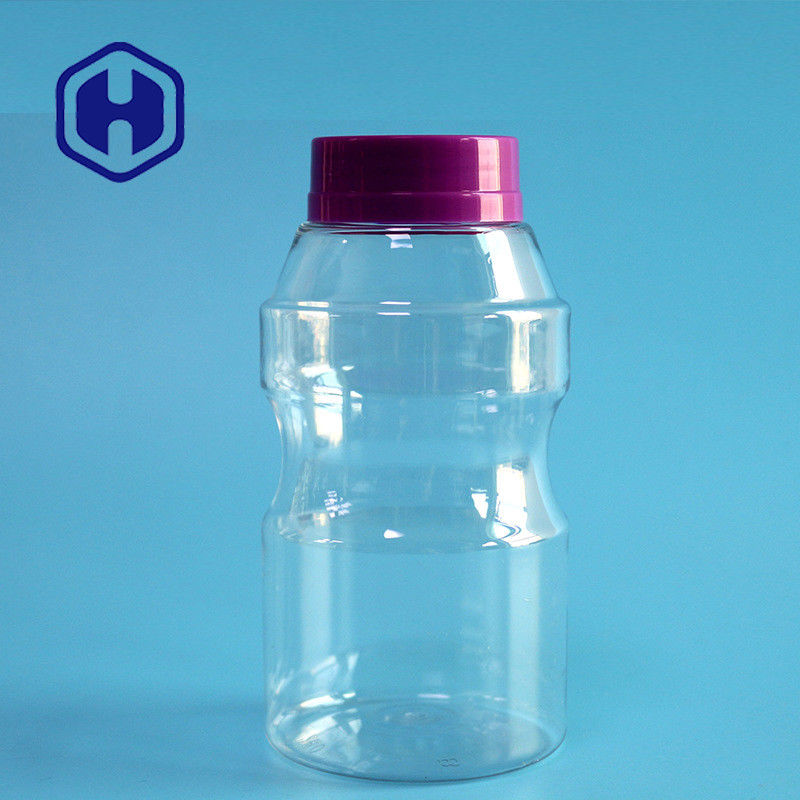 300 میلی لیتر شیشه پلاستیکی ضد نشتی برای دانه های دانه های شکلات، شیشه های آب نبات PET دهان کوچک با درب پیچ