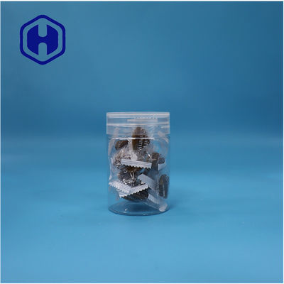 شکل گرد شفاف پلاستیکی PET آب نبات شیرین آجیل فلفل شیشه صاف پیچ بالای کاپ