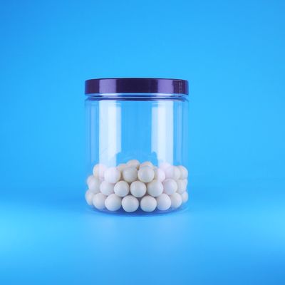 شیشه های پلاستیکی شفاف و بلند و گرد با درجه غذایی، درب پیچی تخت برای شیرینی و خوراکی های خشک