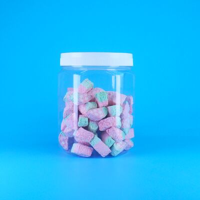 شش ضلعی شفاف PET پلاستیکی شکر نارگیل قرص شیر ویتامین قرص شیشه ای پیچ درب