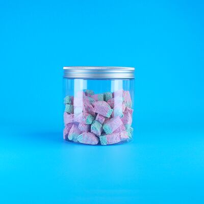 درپوش آلومینیومی گرد، آسان بازشو، مواد غذایی، آب نبات، کوکی، چای یاسمین، شیشه پلاستیکی شفاف PET