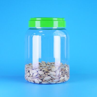 شیشه پلاستیکی گرد PET برای مواد غذایی، درپوش تخت، شفاف، قهوه، آب نبات، دانه نیلوفر آبی، غذای کودک