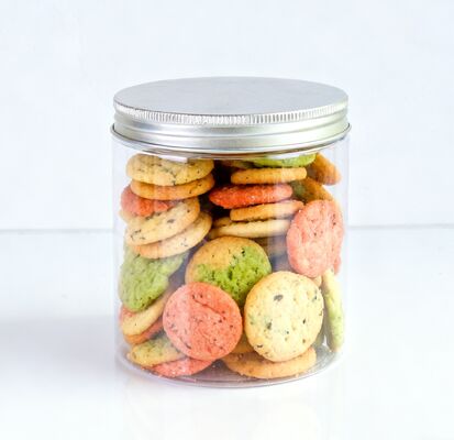 شیشه شفاف دهان گشاد پوره سیب زمینی ماست بستنی درب آلومینیومی PET گرد