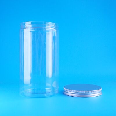 شیشه ای درجه غذایی میوه خشک ترد بادام زمینی بیسکویت خرس شیشه های گرد PET درپوش های پیچی