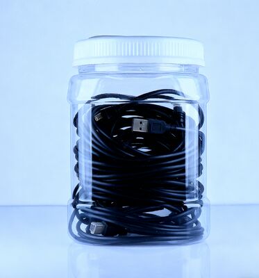 چاه مهر و موم پلاستیکی PET شکل مربع جار شفاف کیک چینی یام پر کردن بیسکویت پیچ کاپ